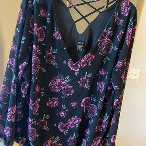 Torrid Floral Blouse Top Size 3